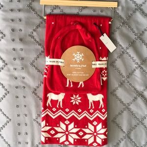 NEW Made in India Winter Theme Cotton Baby Blanket & Bib